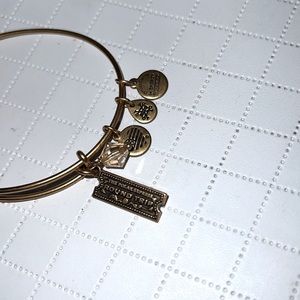 Alex and Ani polar express bangle charm bracelet gold